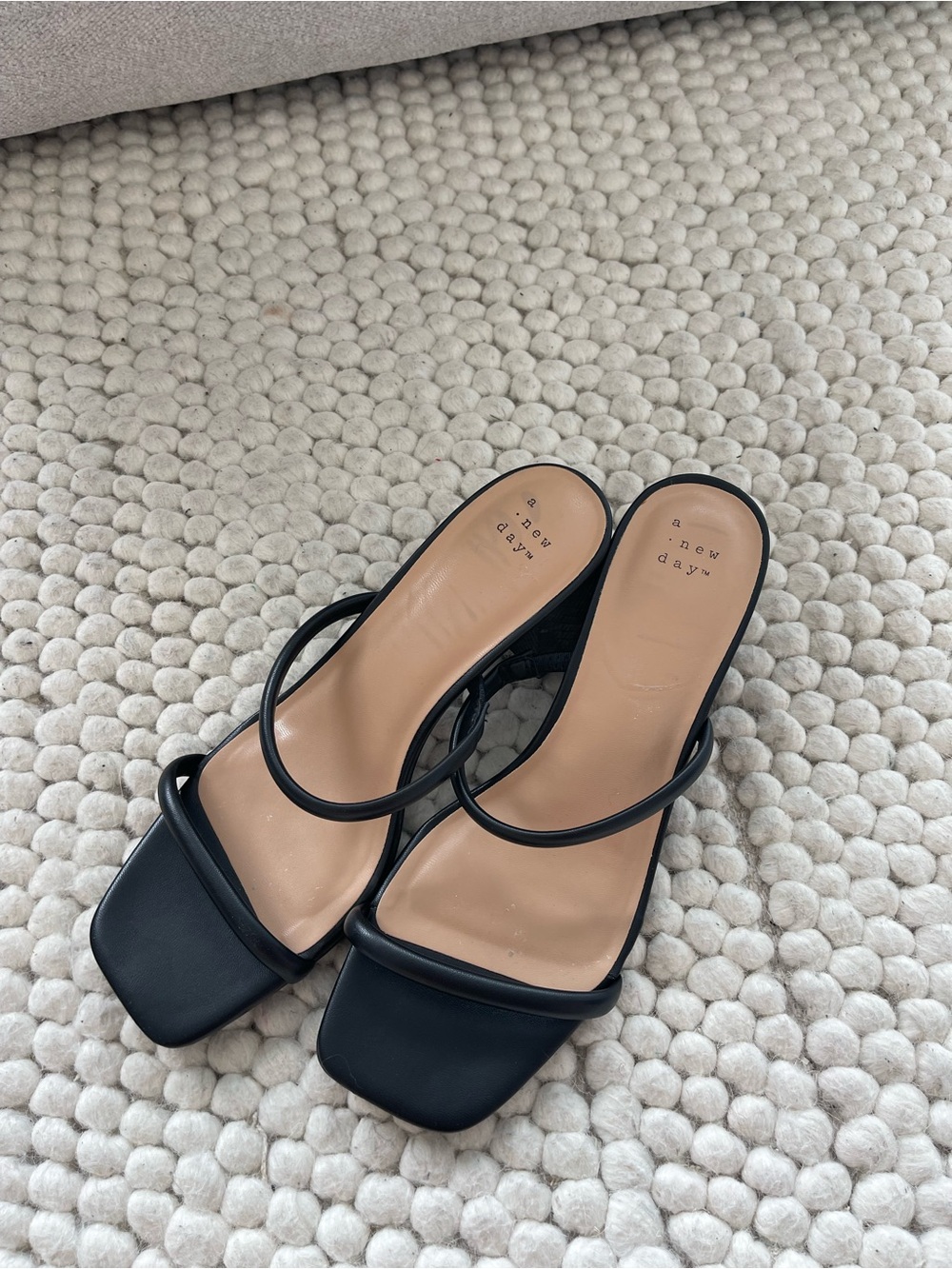 a new day Black Strappy Square-Toe Heels - Picture 1 of 6